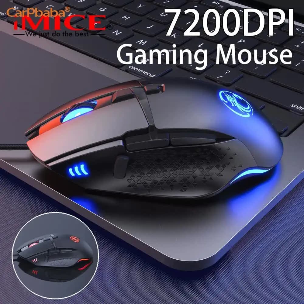 A2T91 Portable Wired Gaming Mice 7200DPI Programmable Peripheral E-Sports PC Mouse For Android IOS PC Phone Gaming Mouse Chiji