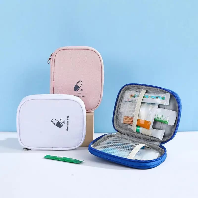 【HMA】Borsa per medicinali di primo soccorso, scatola portatile per la conservazione dei medicinali, kit di emergenza, contenitore per pillole, per casa, viaggi, ufficio