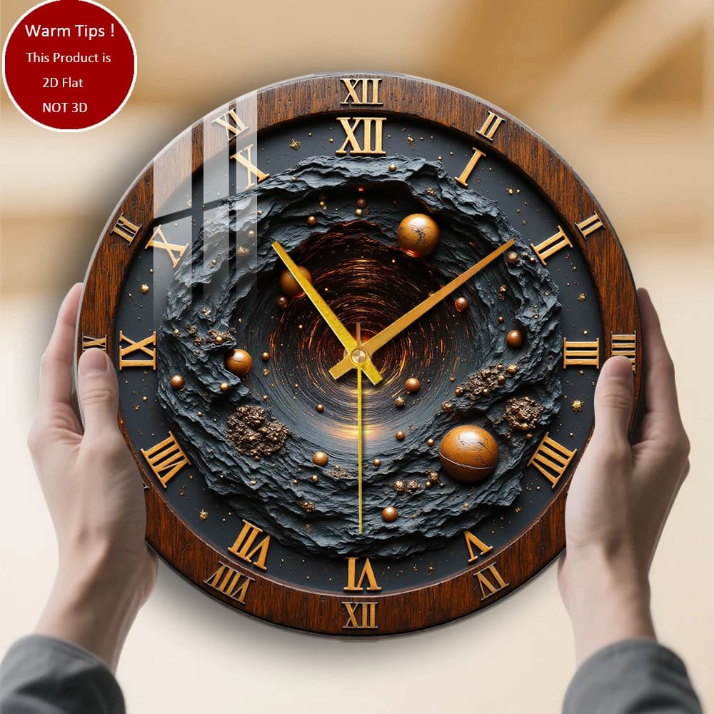 Tempered glass wall clock design with solar system suitable for wall decorations or table display anywhere