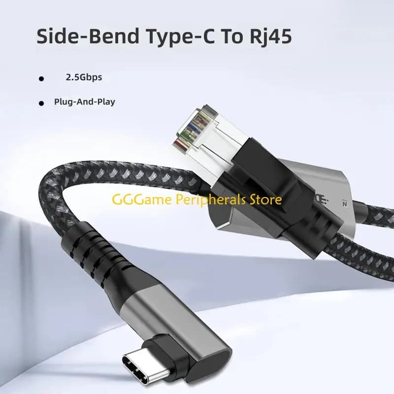 U55B Braided USB C To Ethernet Cable 2.5Gbps Cord Connection For Laptop Desktop