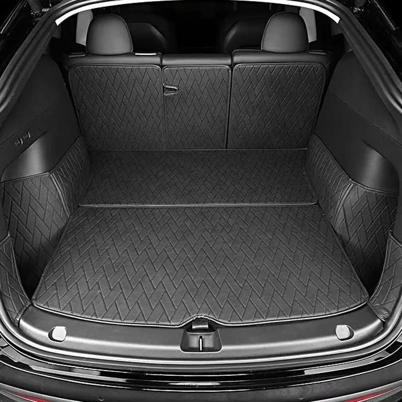 Tappetini per bagagliaio in pelle completamente circondati Fodera antiscivolo impermeabile Tappetino personalizzato per Tesla Model Y dal 2017 al 2023 Accessori auto