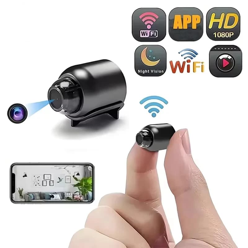 Mini Telecamera Wireless 1080P per Sorveglianza e Sicurezza, Visione Notturna, Rilevamento Movimento, Videocamera Mini Cam per Monitoraggio Casa Intelligente