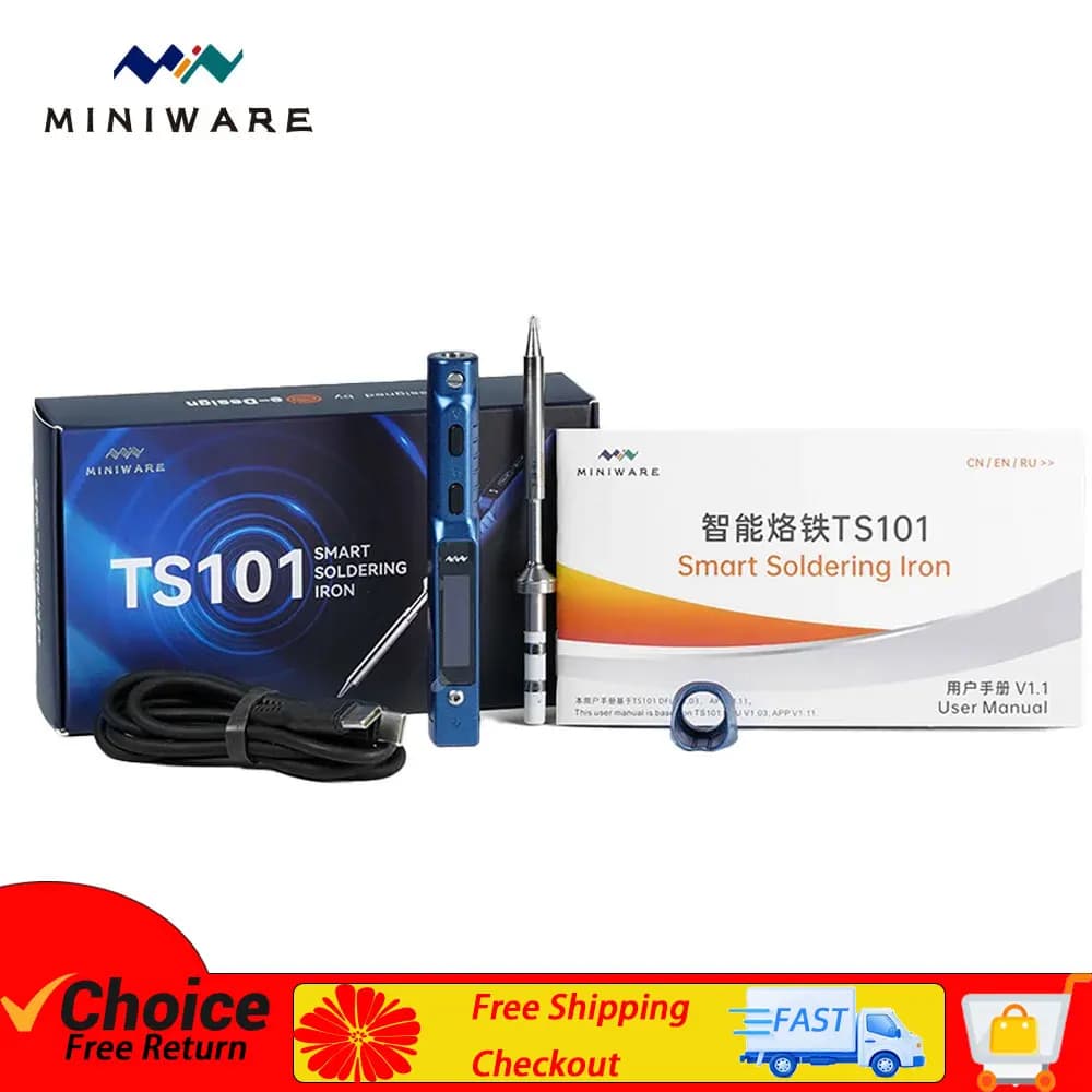 Miniware TS101 Saldatore TS100 Aggiornamento Originale Portatile Temperatura Regolabile Stazione di Saldatura Digitale Punta TS-BC2 PD3.1 90W