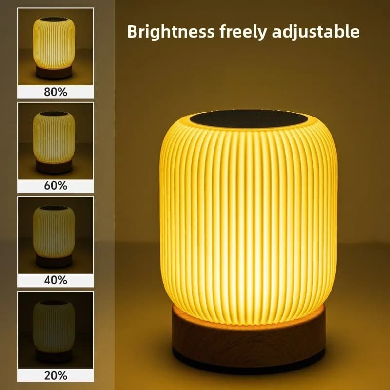 Grano di legno Telecomando Touch Piccola luce notturna RGB Lampada ambientale colorata Camera da letto Lampada da tavolo dimmerabile continua per gli occhi
