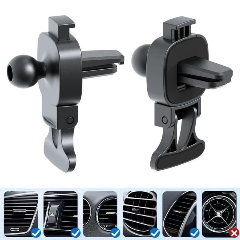 Clip universale per presa d'aria per auto Testa a sfera da 17 mm per supporto per telefono per auto Supporto per staffa GPS per supporto per telefono cellulare per auto