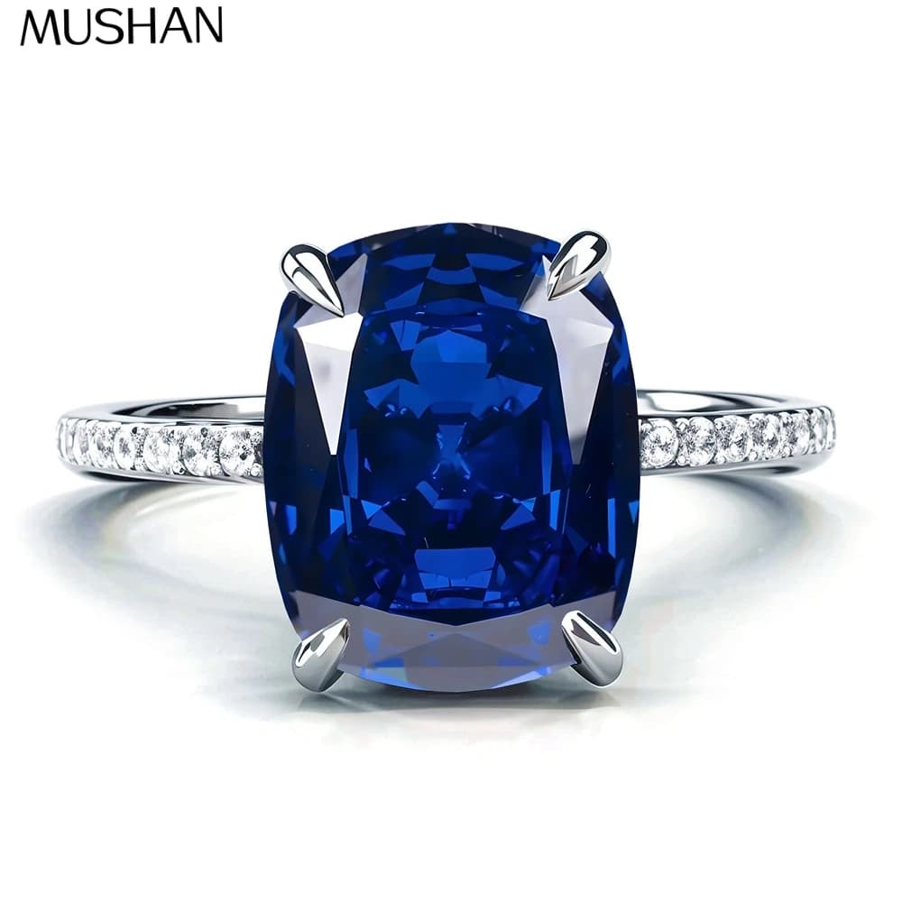 Anello in Argento Sterling 925 MuShan, Fede Nuziale con Diamante ad Alto Contenuto di Carbonio, Gioiello di Lusso per Feste e Cocktail, Anelli da Donna, Gioielleria Fine