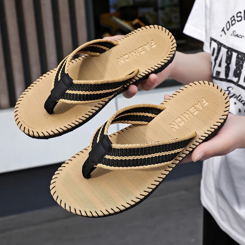 Summer Lightweight House Slippers Men Elastic Soft Upper Non Slip Rubber Outsole Indoor Bedroom Daily Footwear
