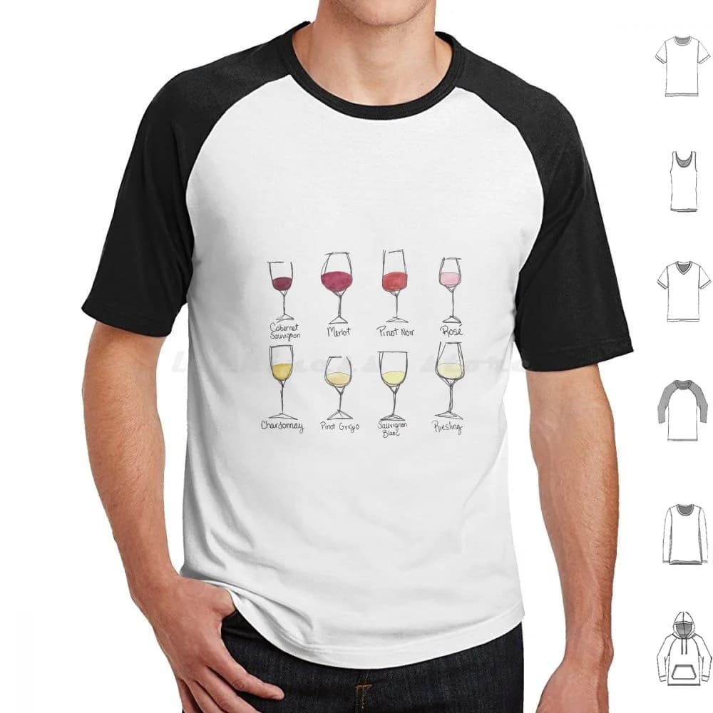 Bicchiere da vino Colori Acquerello T Shirt Uomo Donna Bambini 6xl Bicchieri da vino Colori Colori del vino Cabernet Merlot Pinot Rose