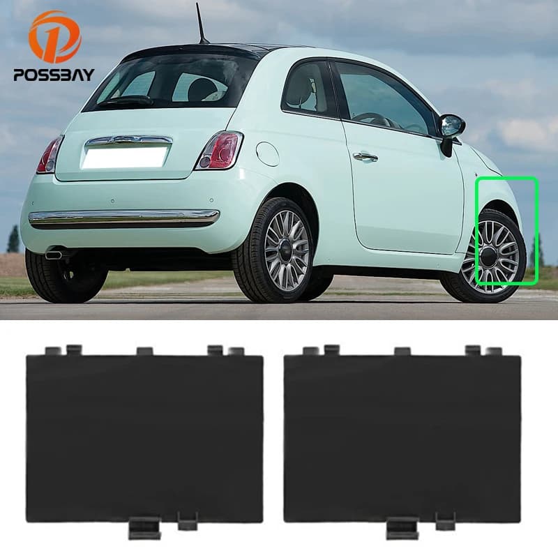 Auto Anterior Left/Destra Archi Passaruota Cover Panel Covering Black Caps for Fiat 500 2007-2020 External Spare Parts 71752114