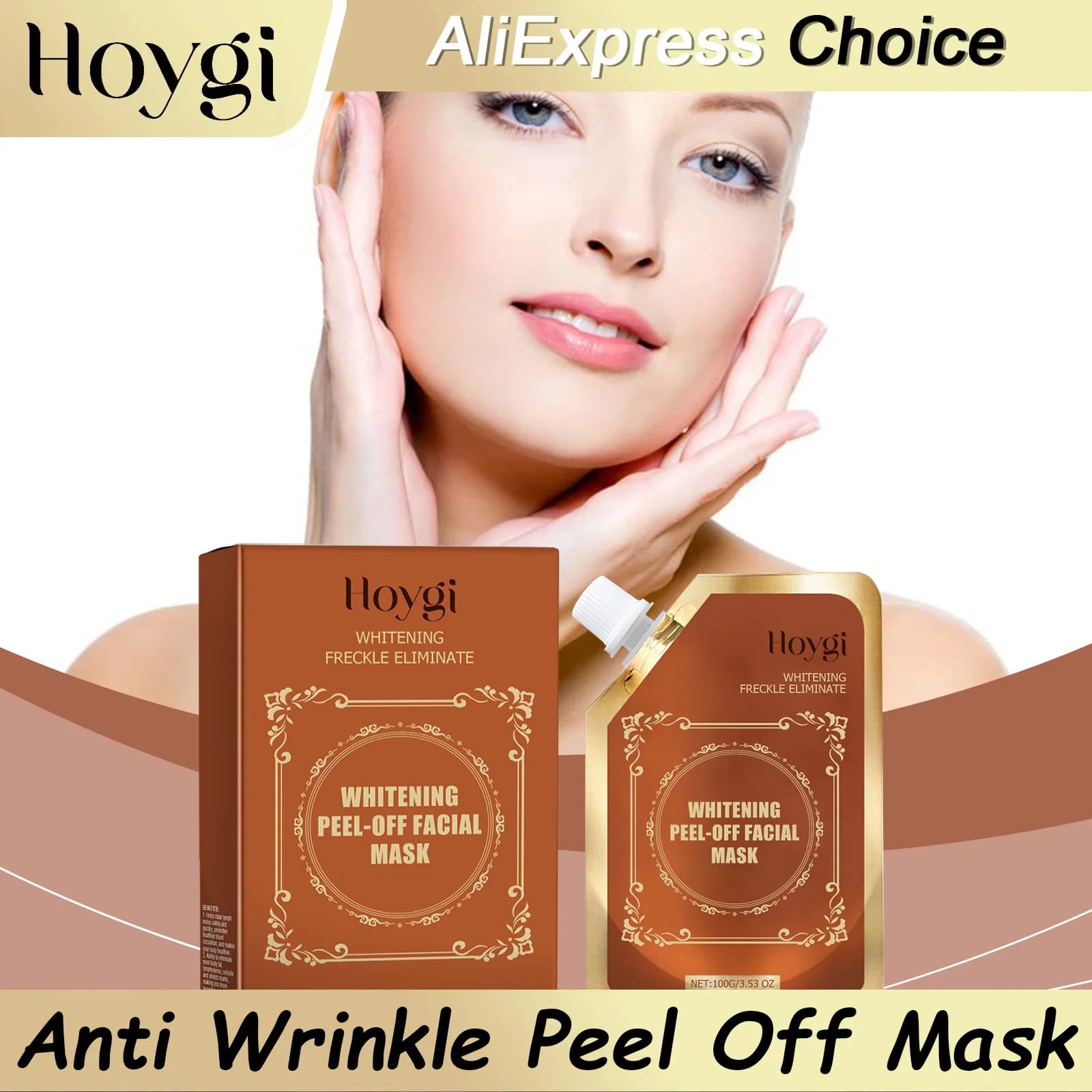 HOYGI Maschera Peel-Off alla Nicotinamide Antirughe Rassodante Idratante Profonda Sbiancante Rimozione Punti Neri Maschera Viso Nutriente per la Cura della Pelle