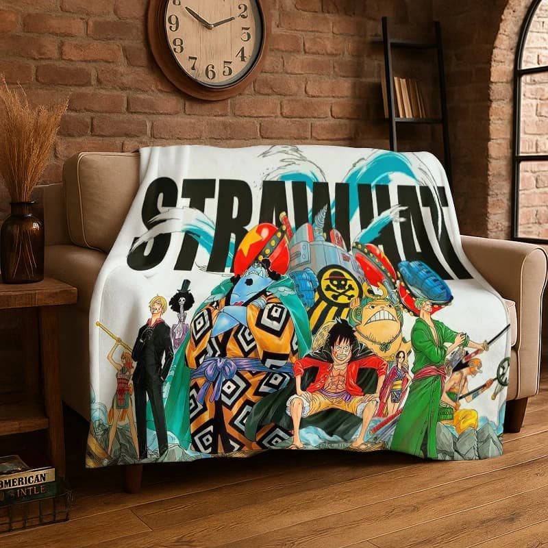 Coperta in flanella con personaggio anime Zoro One Piece, morbida e calda, ideale per camera da letto, soggiorno, letto, viaggi, campeggio, picnic, bambini
