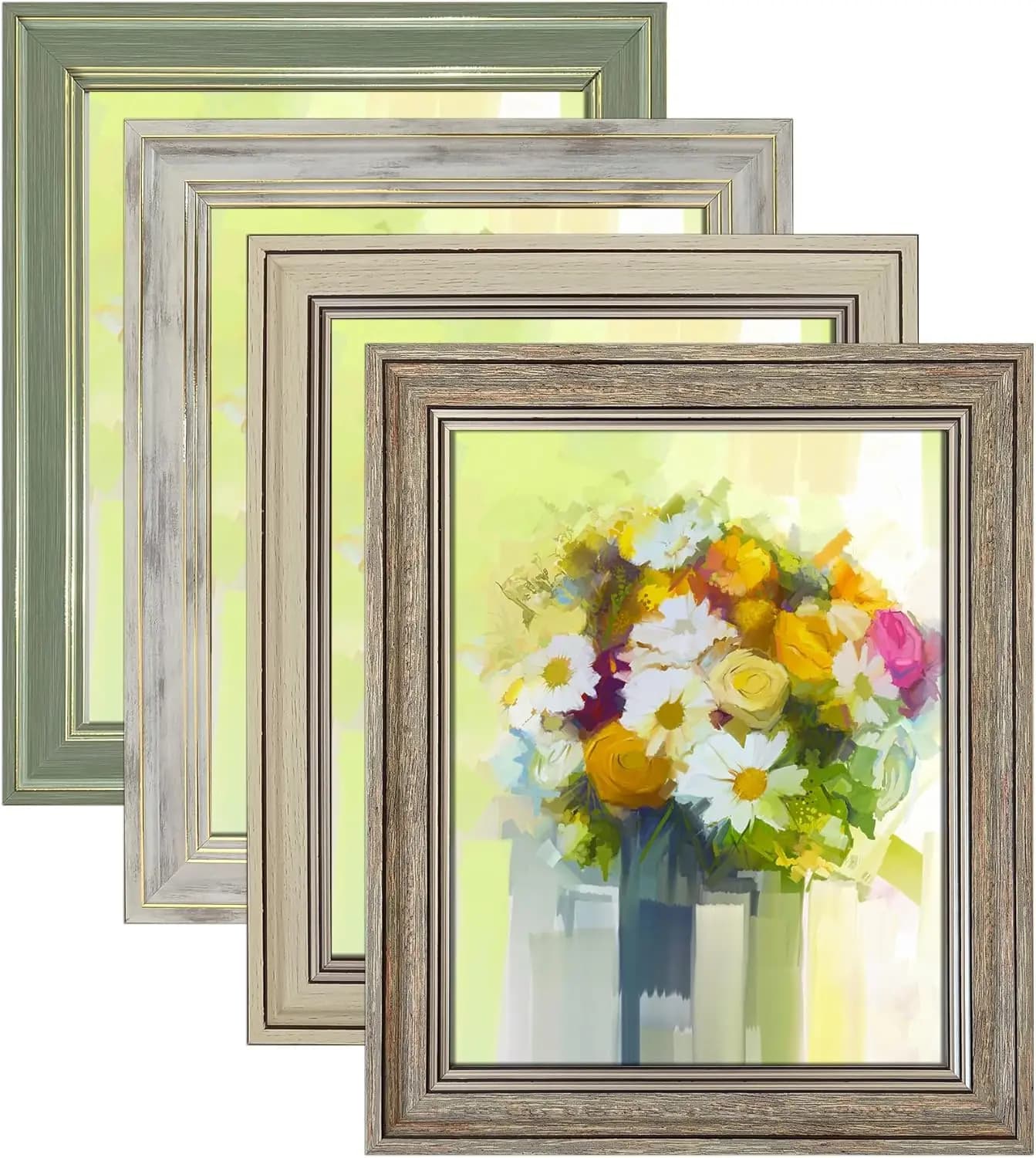 Set di 4 Cornici Rustiche Stile Fattoria per Tavolo o da Appendere, 8x10 Pollici