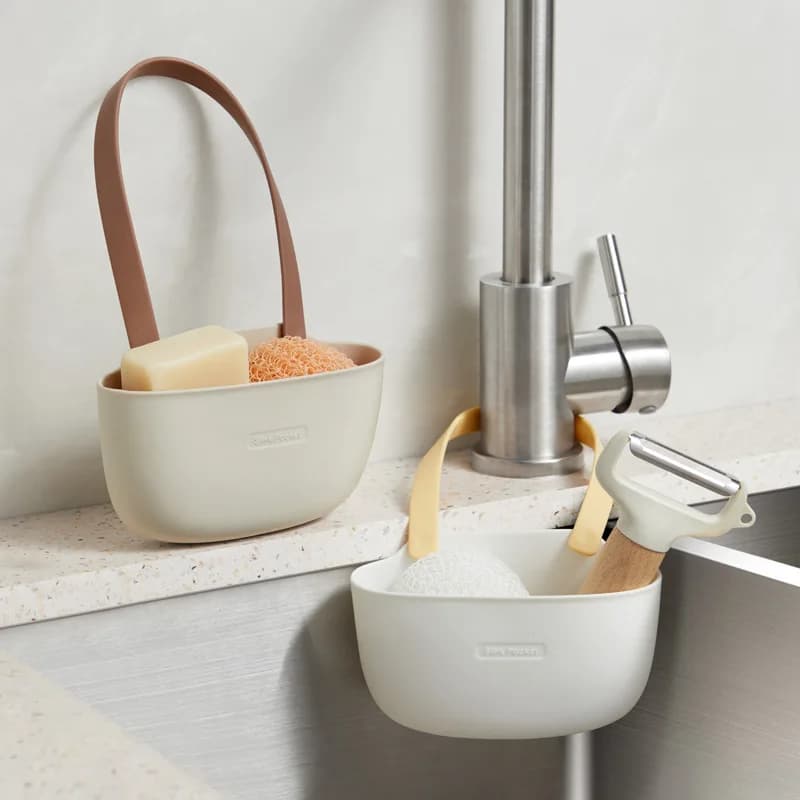 Kitchen Sink Rack Hanging Drain Basket Soap Sponge Holder Adjustable Drain Rack Faucet Drainage Hanging Basket Storage Organizer