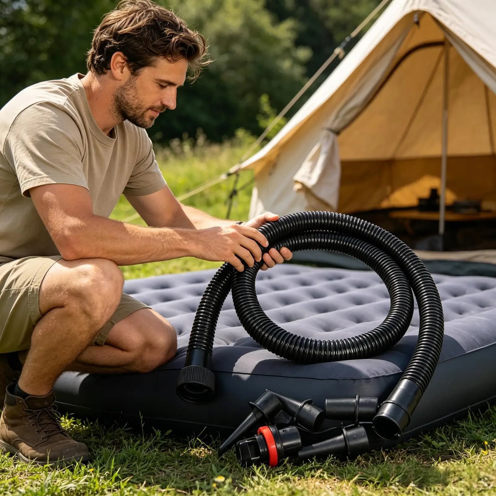 Inflatable Boat Air Pump Hose Kit Paddle Board Pump Hose With Nozzle Threaded Attachment For Surfboard Pontoon Boats Kayak Tent