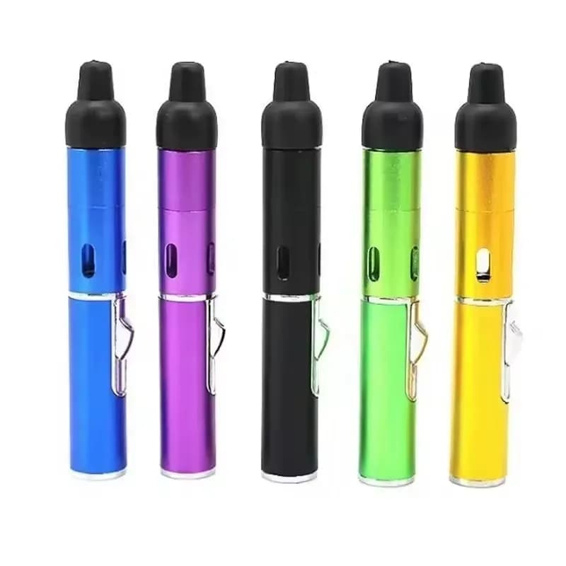 Accendino per aromaterapia di vendita caldo Mini tubo metallico portatile Accendino portatile con torcia butano ricaricabile staccabile incorporata