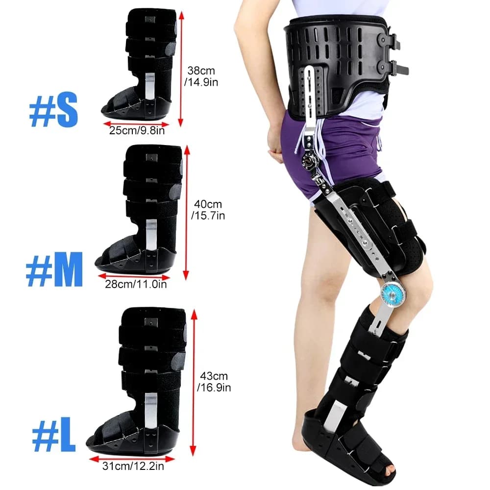 Tutore per ortesi regolabile da 1 pezzo - Supporto per fianchi/ginocchi/caviglia per fratture, paralisi e recupero da infortuni alle gambe - Riabilitazione ortopedica