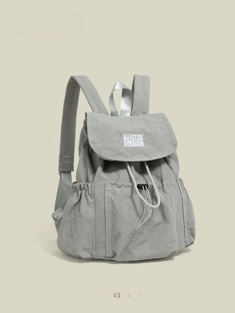 Large Capacity Nylon Drawstring Women's Backpack Outdoor Hiking Bag Commuter School Bag Dual Shoulder Bag for Ladies