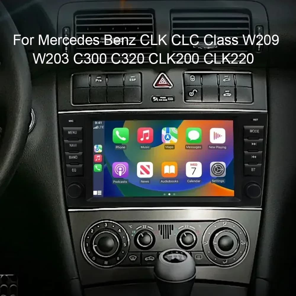 Car Wireless CarPlay Android Auto Radio For Mercedes Benz CLK CLC Class W209 W203 C300 C320 CLK200 CLK220 4G Navigation player