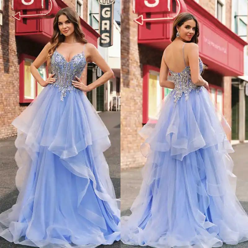 Elegant Sleeveless Evening Dresses with Slim Straps, Lace and Sequin Applications, Customizable Ceremony Dresses