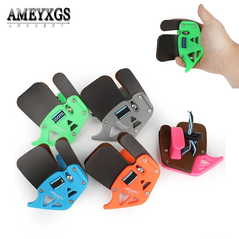 Protezione per le dita tiro con l'arco S/M/L Finger Tab equipaggiamento protettivo per tiro con la mano destra tradizionale arco ricurvo caccia accessori per bersagli