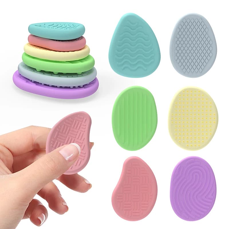 6 pz/set Adulti Bambini Sensoriale Silicone Pietra Frutta Colorata Agitarsi Giocattoli per Autismo Alleviare Lo Stress Giocattoli di Decompressione Regali Per Bambini