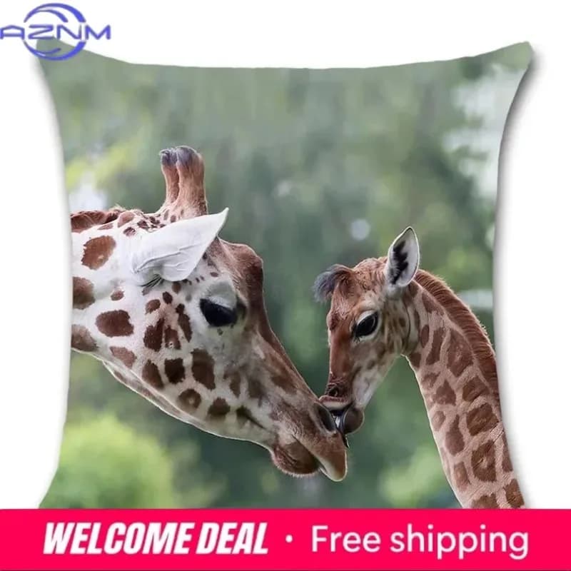 Fodera per cuscino per decorazioni domestiche, animali, giraffa, gatto grande, zebra, per divano, sedia, seggiolino auto, amico, camera da letto, regalo