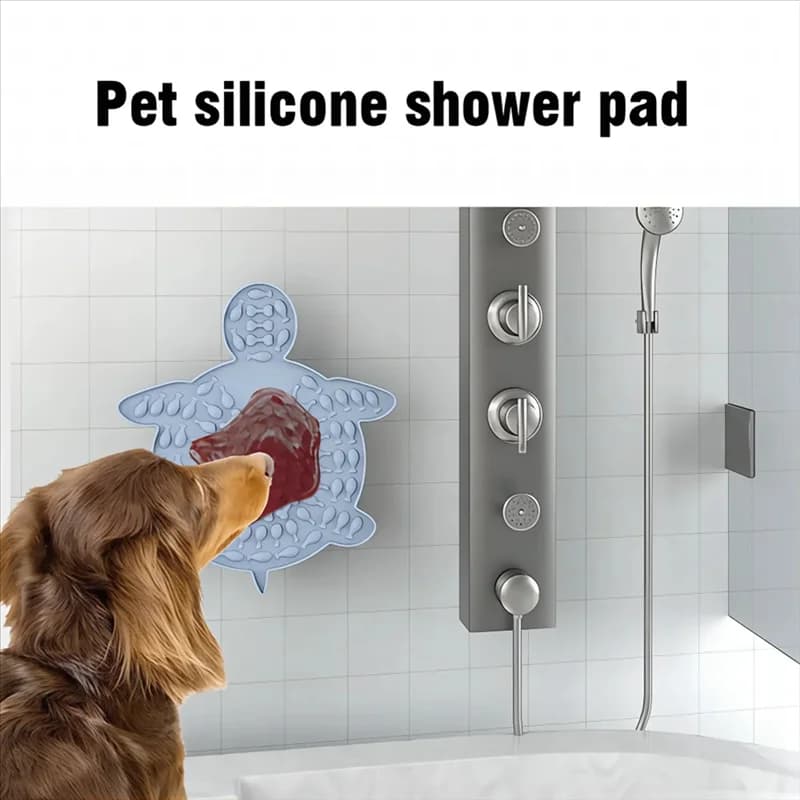 AK25-4PCS Cuscinetti per leccare cani in silicone Dischi per alimenti lentos per animali domestici Bagno per cani Distrazione Ventose per cani in silicone Protezione alimentare