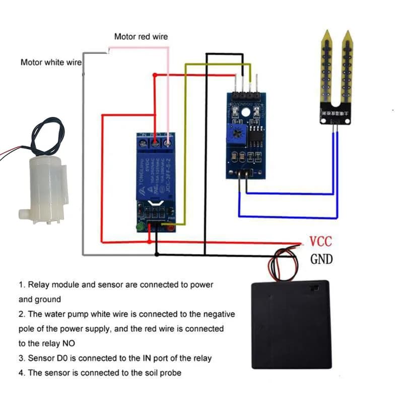 Automatic Irrigation Module DIY Kit Automatic Watering Kit Soil Moisture Sensor Relay Module 50cm Hose for Arduino