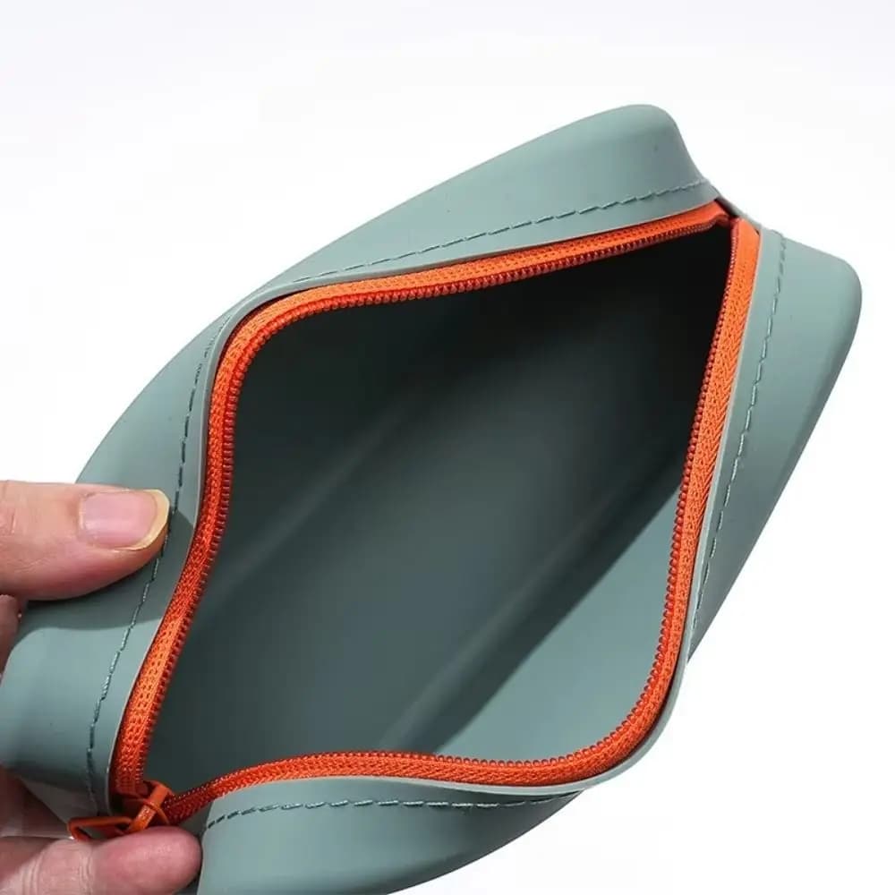 Fashion Silicone Pen Bag Zippered Large Capacity Pencil Case Multi-function Waterproof Stationery Organizer Student