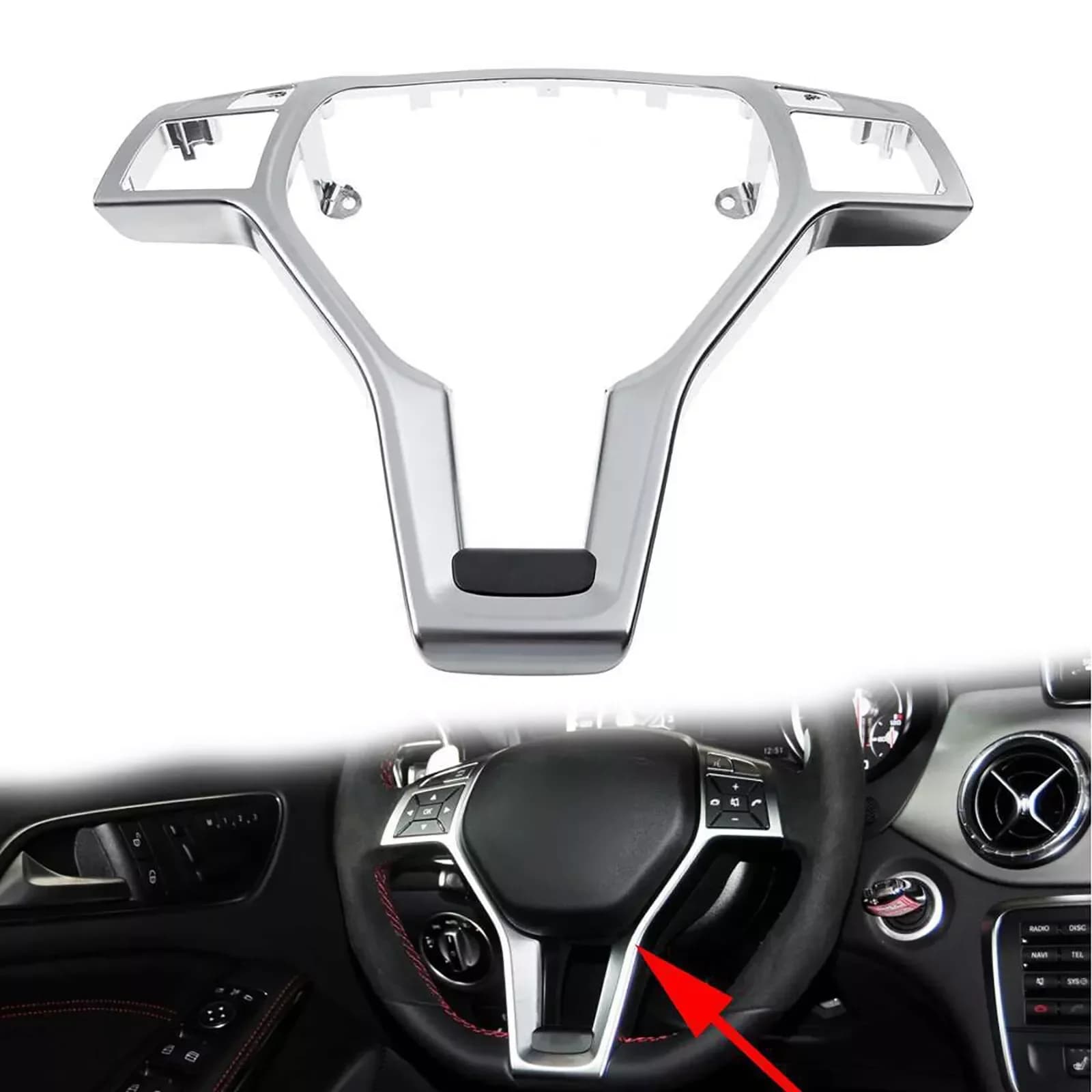 Volante dell'auto Cromato Pannello di Copertura Trim Per Mercedes Benz AMG ABCE GLK GLA CLA CLS Classe W176 W246 W204 W212 W156 W117