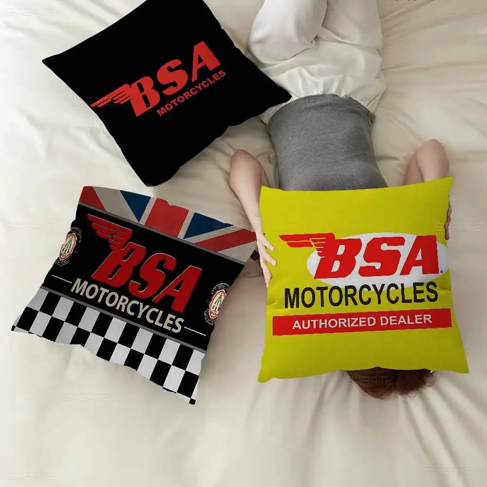 BSA Retrofit Motorcycle Pillowcase Toon Gift Copricuscino Decorativo per Camera da Letto, Casa, Divano, Sedia, Cuscino