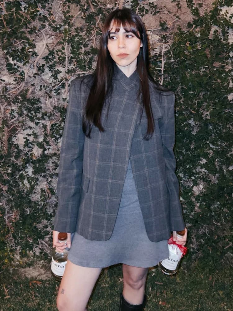 Giacca da donna scozzese irregolare Giacca moda colletto alla coreana manica intera divisa cappotto corto allentato 2025 Capispalla femminile per pendolari quotidiani