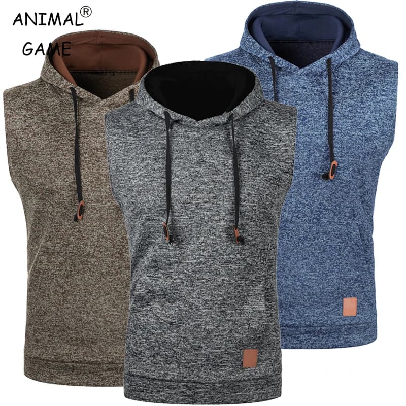 Felpa da uomo slim fit senza maniche leggera con cappuccio, gilet con cappuccio, canottiere da allenamento con cappuccio, tuta da uomo