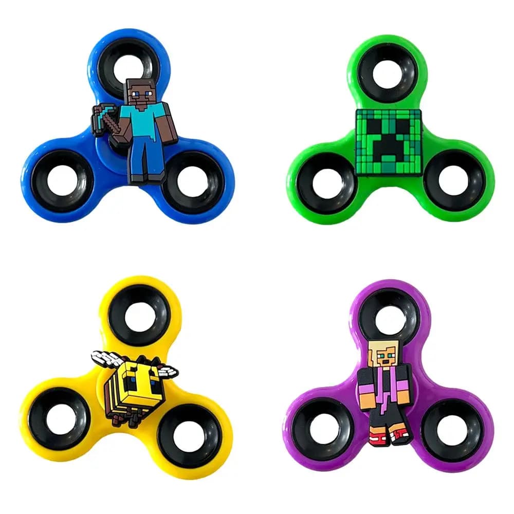 1 Pezzo Figurine d'Azione Cartoon Minecraft Fidget Spinner Modello NPC in PVC con Indicatori di Salute e Fame Giocattolo Antistress per Bambini