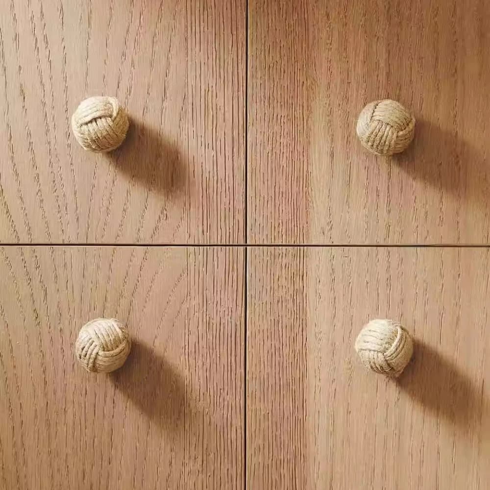 Hemp rope drawer knobs Handmade round cabinets Drawer handles Kitchen cabinet door handles for furniture