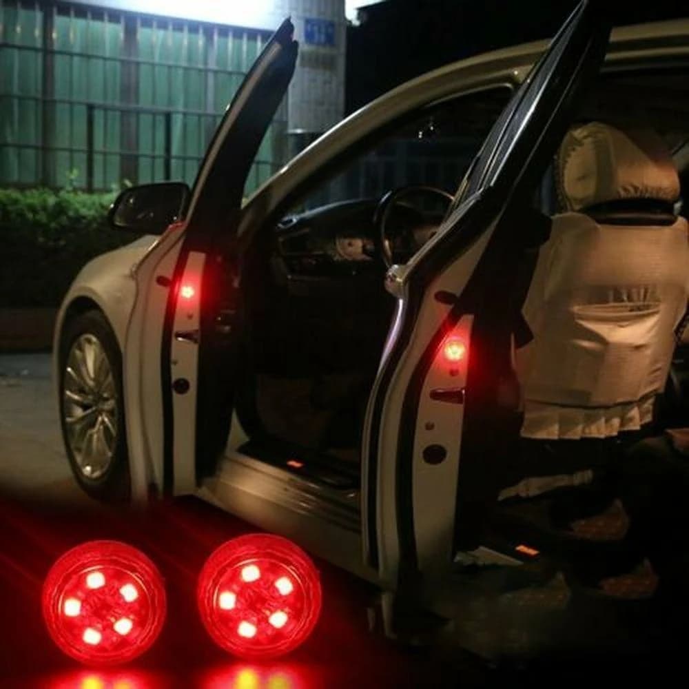 Luce per Portiera Auto, Lampada di Avvertimento LED Wireless, Luce Stroboscopica Rossa, Segnale Anti-Collisione, Allarme di Sicurezza, Luce di Parcheggio Universale, 2 Pezzi