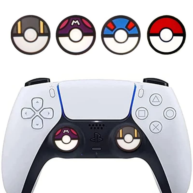 4 Pz/lotto Pokemon Poke Ball Thumb Stick Grip Cap Joystick Copertura Per Sony PS5 PS4 PS3 Xbox One/360 Slim Serie X/S Switch NS Oled