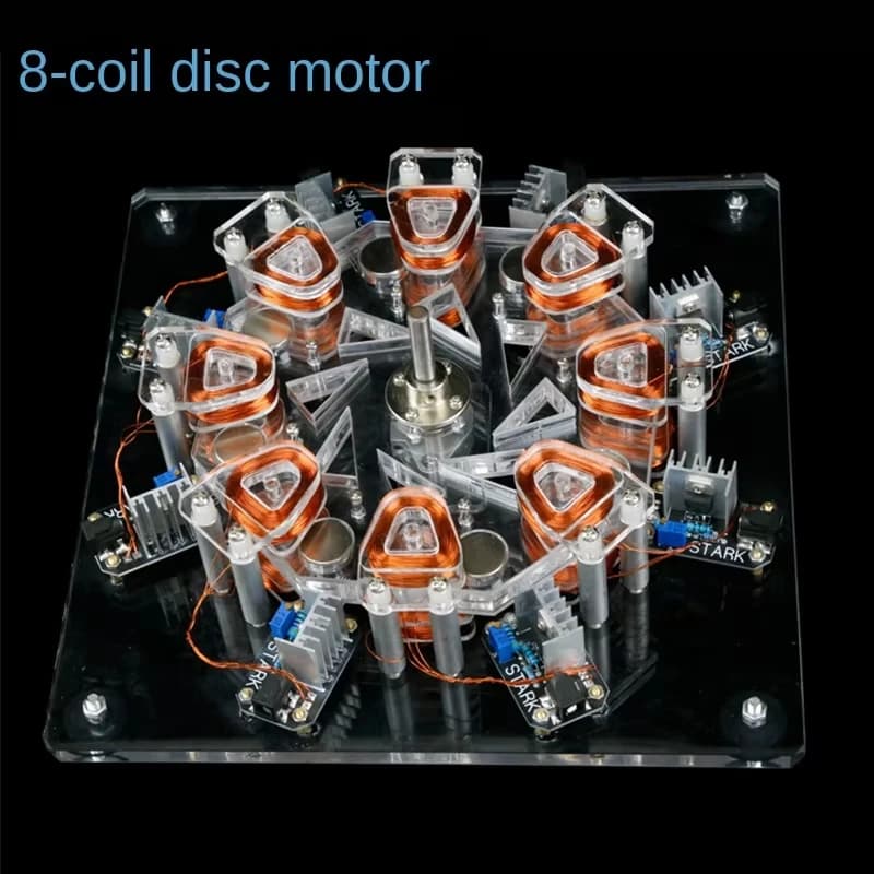 Motore a disco a 8 bobine Modello di motore ad alta potenza Generatore senza ferro Modello Pseudo Macchina a movimento perpetuo Regalo Giocattoli educativi