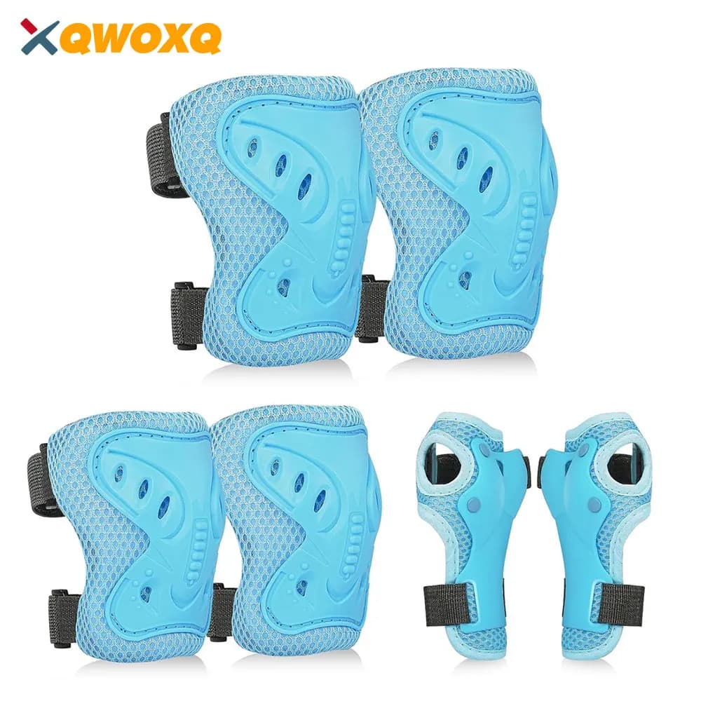 Set di equipaggiamento protettivo per bambini 6 in 1 Ginocchiere per bambini 3-10 anni Ginocchiere e gomitiere per bambini con protezioni per i polsi per pattinaggio in bicicletta