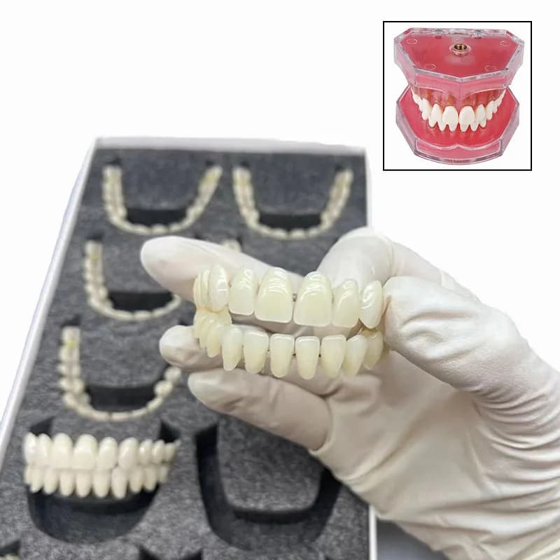1/10 paia di denti finti in resina dente finto temporaneo superiore inferiore rimovibile protesi durevoli protesi sbiancanti materiale dentale