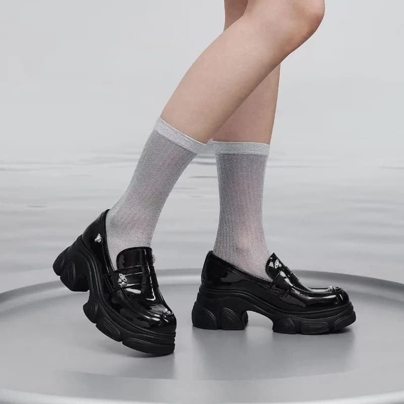 Scarpe Classiche da Donna, Mocassini di Lusso in Vera Pelle, Eleganti Scarpe Casual con Plateau in Stile Britannico, Scarpe Firmate, Zapatos Mujer