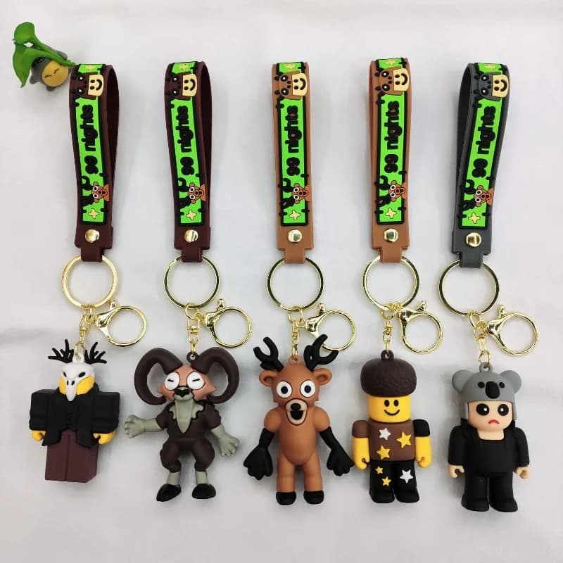 Portachiavi con personaggio anime Roblox 99 Nights in The Forest, mini ciondolo decorativo per zaino, borsa e chiavi.