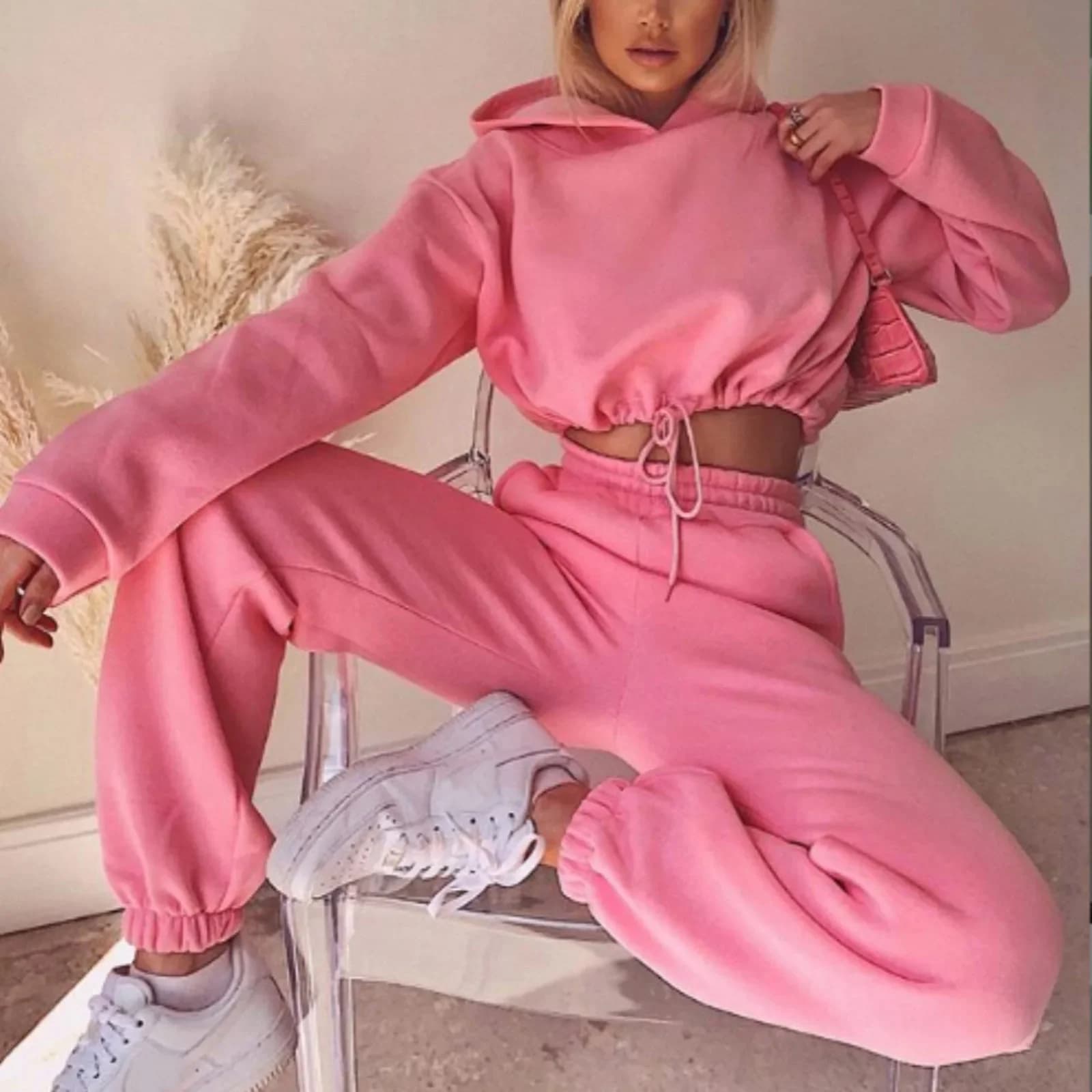 Women's long sleeve sports suit, casual waistwear, fashionable trend, two-piece set