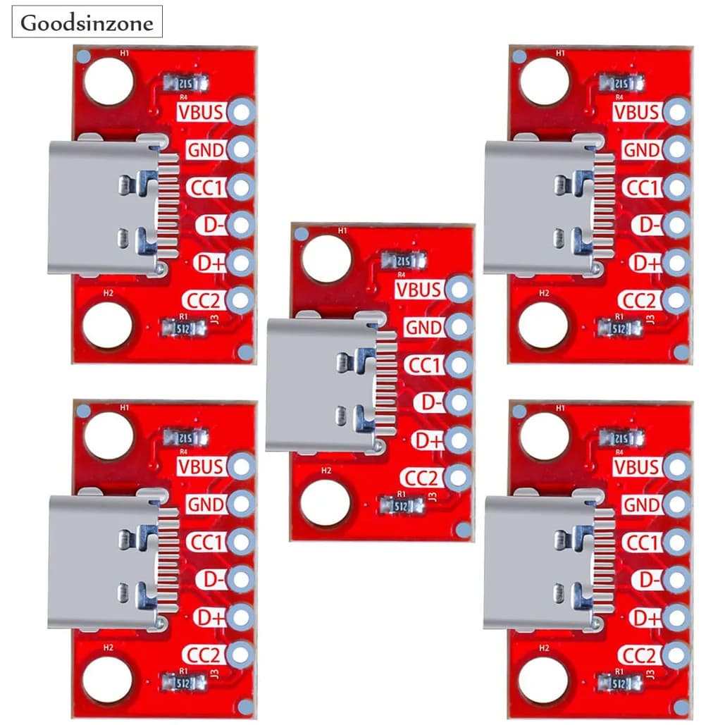5 Pz/lotto USB Tipo-C Breakout Board Seriale Basic Breakout Femmina Tipo di Connettore PCB Scheda Convertitore (5 PZ)