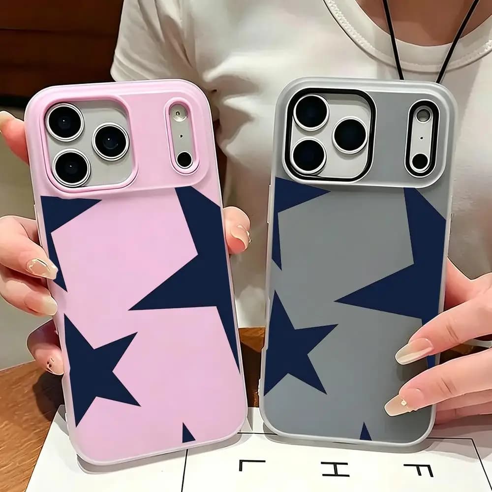 Phone Case Elly 2-in-1 Dual Layer Shockproof Case for iPhone17 /16 /15 /14/13/12 P-Premium Blue StarS