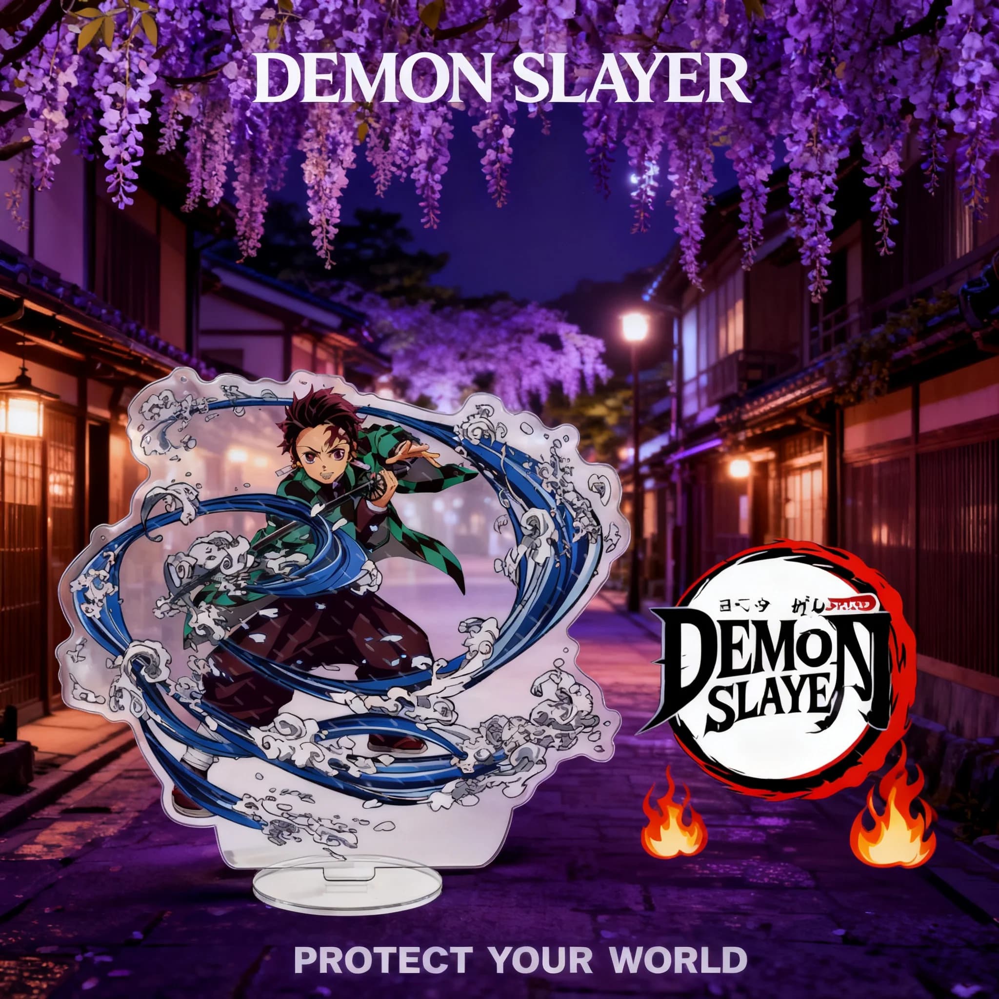 Demon Slayer Anime Statuetta in Acrilico Tanjiro Nezuko Zenitsu Disponibile Produttore Decorazione Figura da Collezione Merchandising Regalo