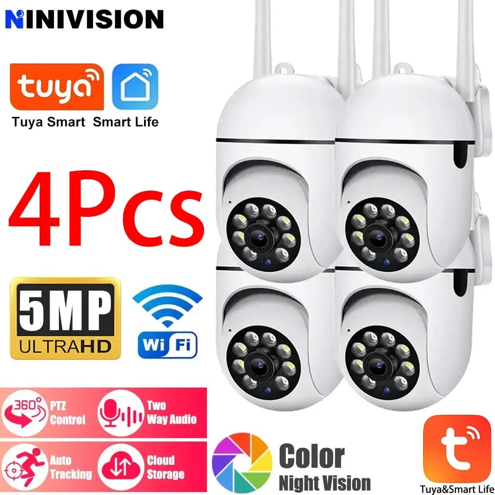 Tuya 5MP Wifi Camera Indoor 360 PTZ Pet Baby Monitor IR Visione notturna Ai Rileva P2P Telecamere IP di sorveglianza con Tuya Smart Life