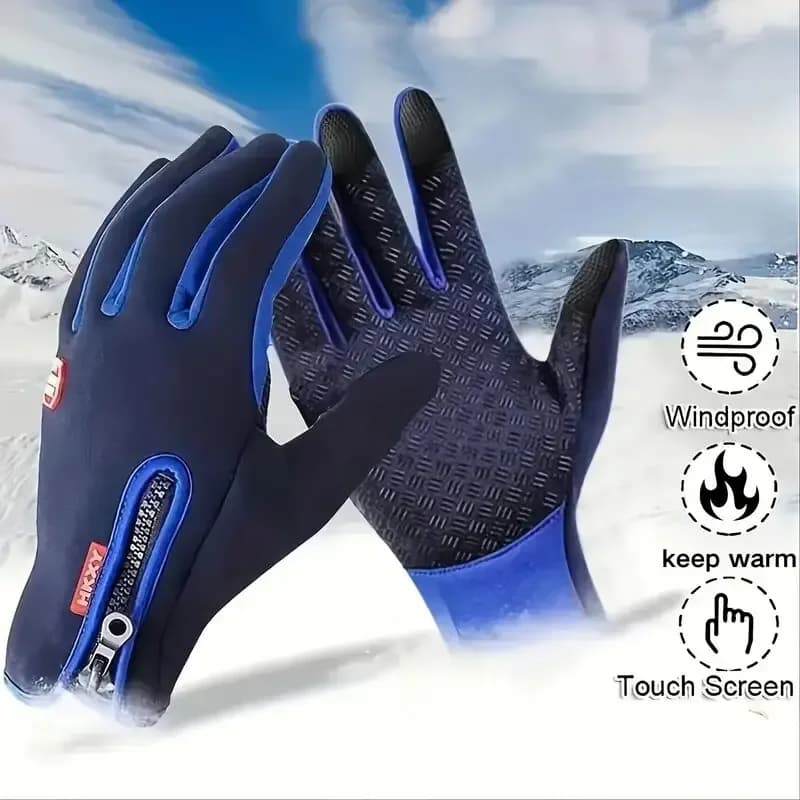 Guanti invernali da uomo caldi da sci Guanti da pesca antiscivolo impermeabili da esterno Guanti da equitazione sportivi antivento da donna