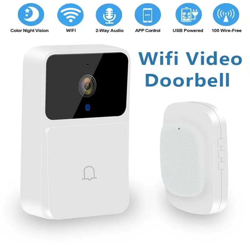Videocitofono WIFI Telecamera per visione notturna HD Wireless Smart Home Security Batteria Campanello per porta Citofono bidirezionale Cambio vocale per la casa