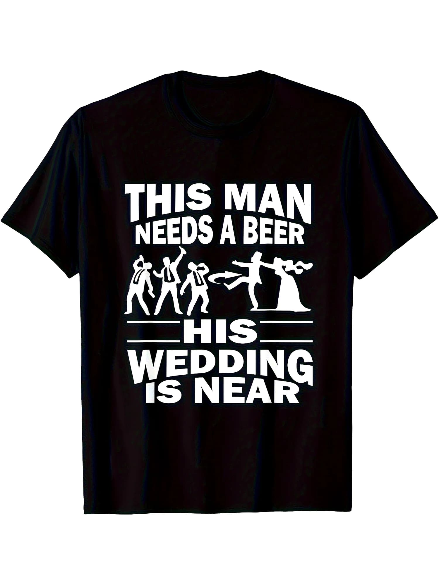 Fun Men's T-shirt for Party - Style for beer theme wedding witness groups